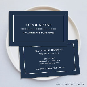 Modern Accountant Navy Blue Business Card