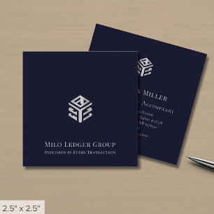 Modern Accounting Tax Consulting Custom Logo Square Business Card