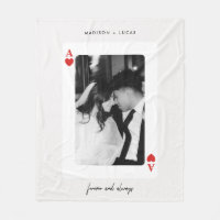Modern Ace of Hearts Couple Photo Custom Names