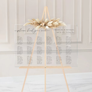 Modern Acrylic 18 Table Wedding Seating Chart