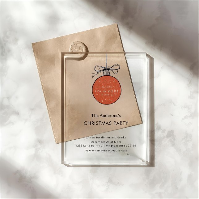 Modern Acrylic Christmas Ornament Acrylic Invitations (Creator Uploaded)