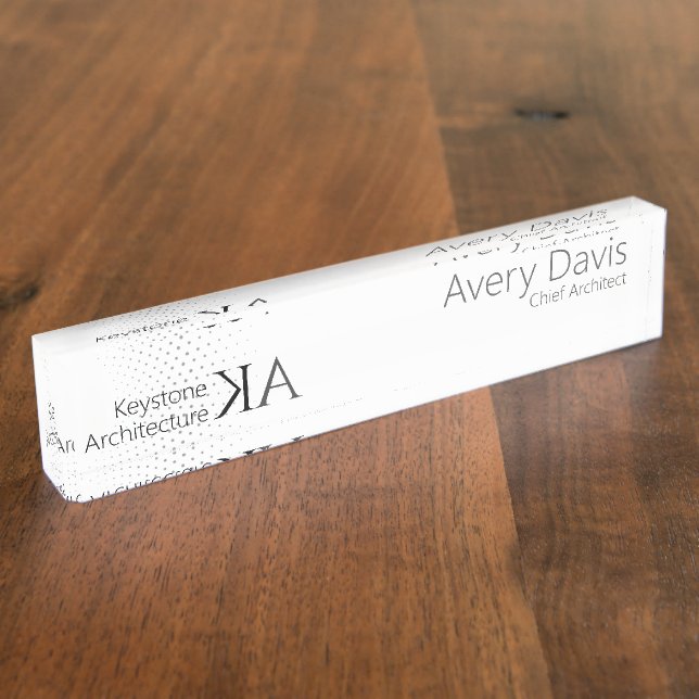 Modern Acrylic Desk Nameplate for Architects (Side)