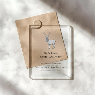 Modern Acrylic Reindeer Christmas Party Invitations