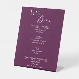 Modern Acrylic Wedding Bar Menu Sign   Editable Co