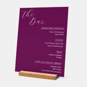 Modern Acrylic Wedding Bar Menu Sign   Editable Co