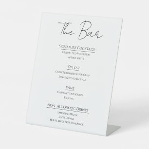 Modern Acrylic Wedding Bar Menu Sign   Editable Co