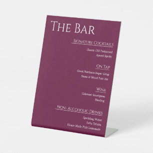 Modern Acrylic Wedding Bar Menu Sign Editable Co