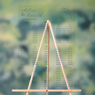 Modern Acrylic Wedding Seating Chart   Dark Blue