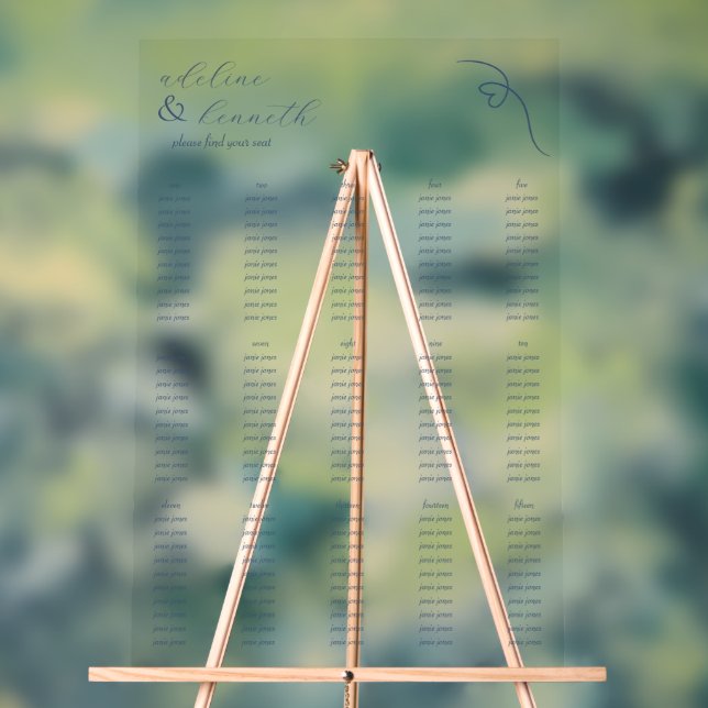 Modern Acrylic Wedding Seating Chart | Dark Blue (Neutral)