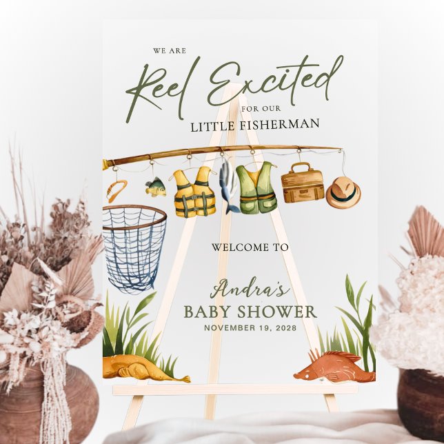 Modern Acrylic Welcome Sign Baby Shower Fishing  (Creator Uploaded)