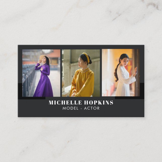 Modern Actor, Model, Singer & Dancer agency  Business Card (Front)