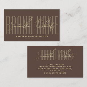 Modern add brand name elegant brown business card