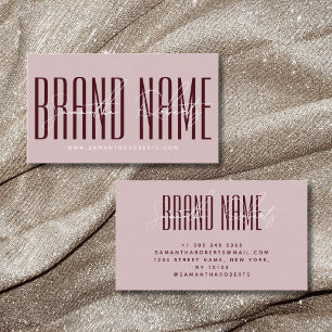 Modern add brand name elegant pink red business card