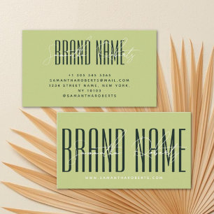 Modern add brand name elegant pink red business card