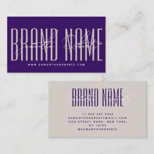 Modern add brand name elegant purple business card