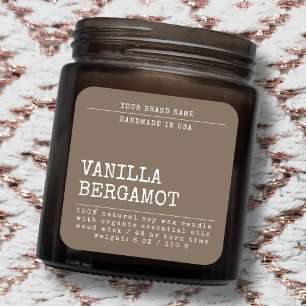 Modern add your brand simple cosmetic candle label