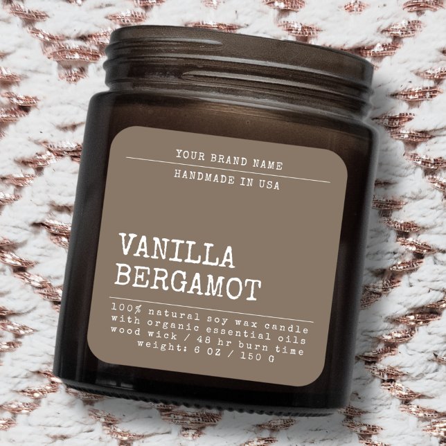 Modern add your brand simple cosmetic candle label (Creator Uploaded)