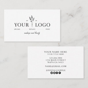 Modern Add Your Logo Beauty Makeup Artist  Business Card