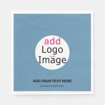 Modern Add Your Logo Promo Customisable Dusty Blue
