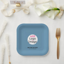 Modern Add Your Logo Promo Customisable Dusty Blue
