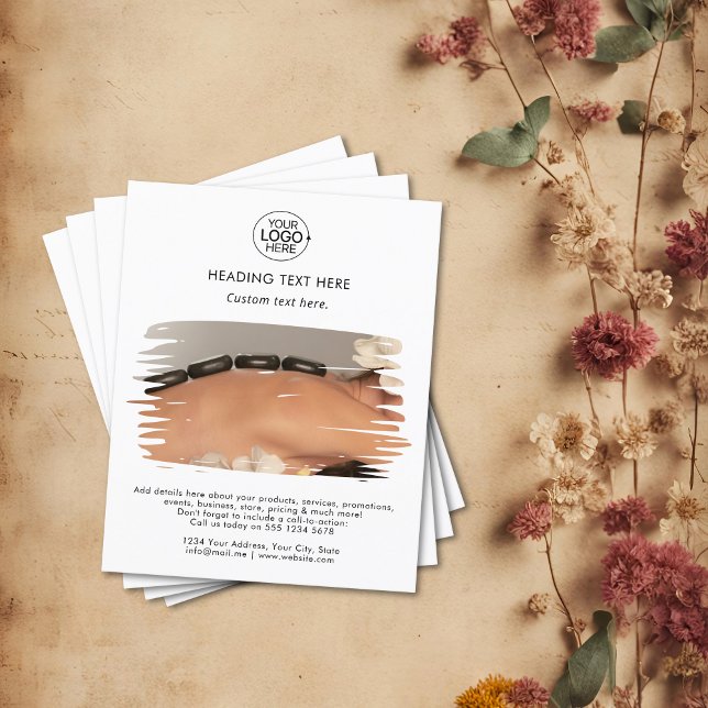 Modern Add Your Logo Typography Photo White  Flyer (Modern Add Your Logo Typography Photo White Flyer)