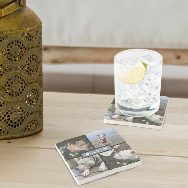 Modern Add Your Photo Collage Stone Coaster (Modern Add Your Photo Collage Stone Coaster)