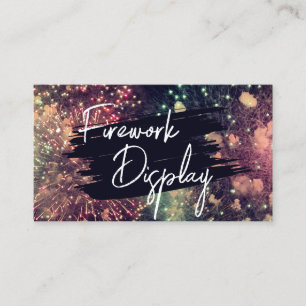 Modern Add Your QR Code Firework Display Company Business Card