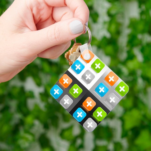 Modern Addition Math Symbol Shiny Glassy Icons Key Ring (Creator Uploaded)