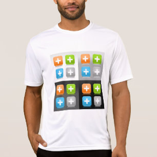 Modern Addition Math Symbol Shiny Glassy Icons T-Shirt