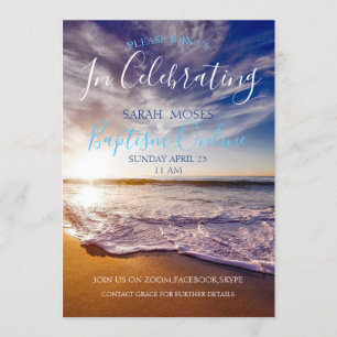 Modern Adult Baptism Personalised Invitation