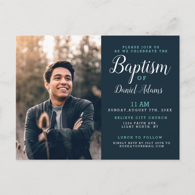 Modern Adult Baptism Photo  Postcard (Front)
