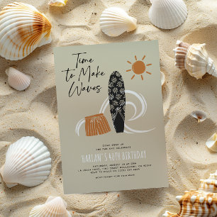 Modern Adult Beach Birthday Party Invitation