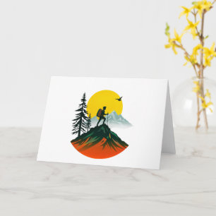 Modern Adventure Hiking Walking Mountain Card