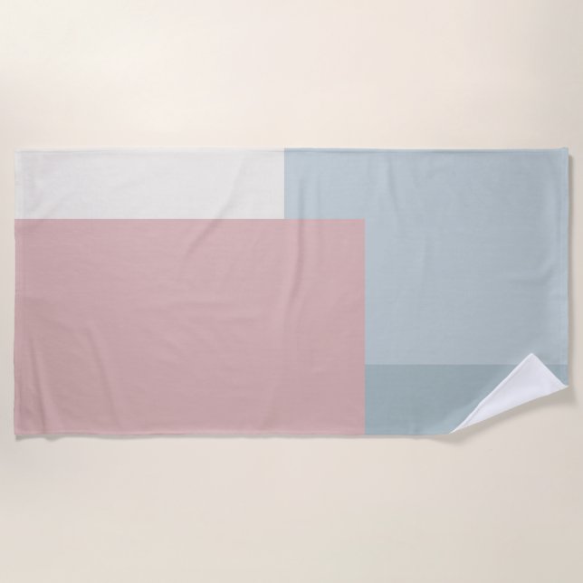 Modern Aesthetic Abstract Colour Block Beach Towel (Front)