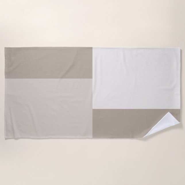Modern Aesthetic Abstract Colour Block Beach Towel (Front)
