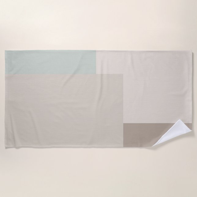 Modern Aesthetic Abstract Colour Block Beach Towel (Front)