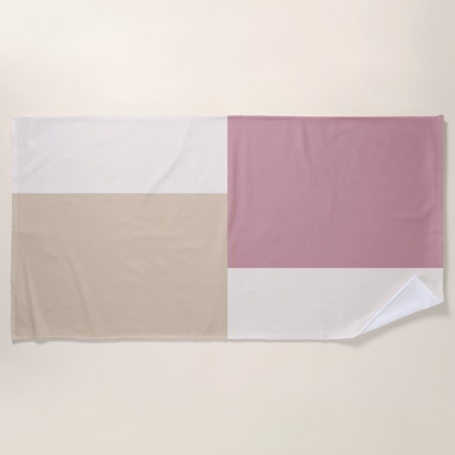 Modern Aesthetic Abstract Colour Block Beach Towel (Front)