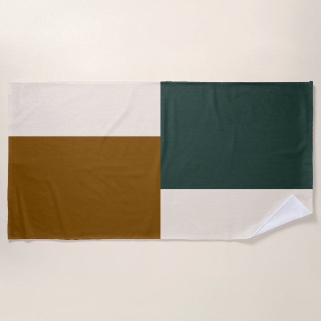 Modern Aesthetic Abstract Colour Block Beach Towel (Front)