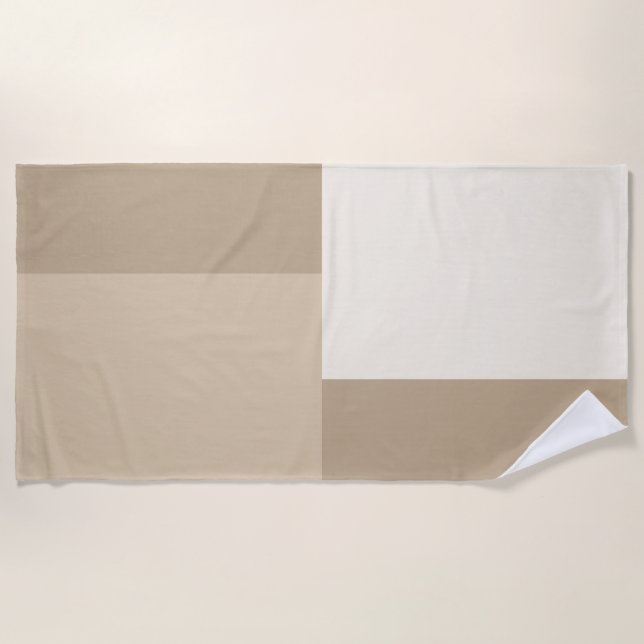 Modern Aesthetic Abstract Colour Block Beach Towel (Front)