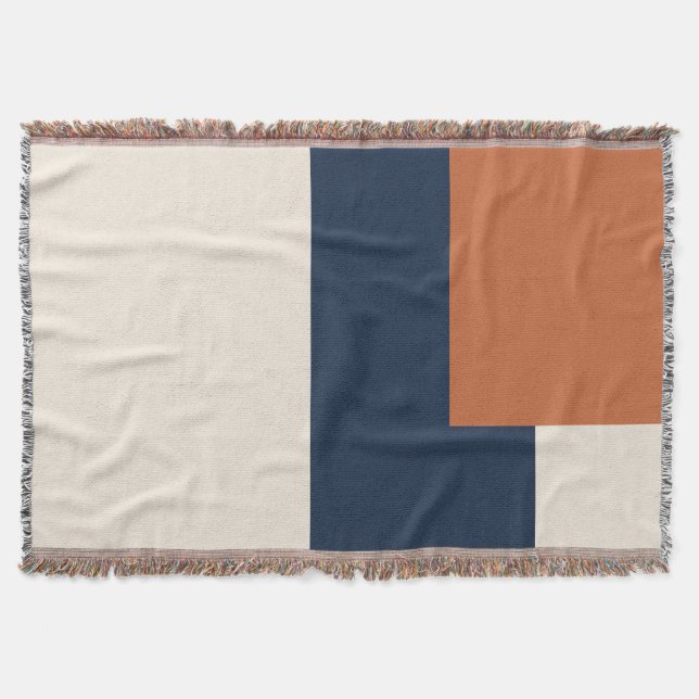 Modern Aesthetic Abstract Colour Block Blanket (Front)