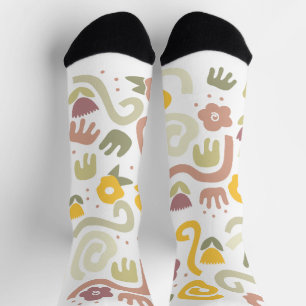Modern Aesthetic Abstract Flower Pattern Socks