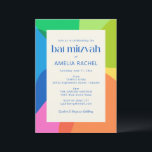 Modern Aesthetic Bat Mitzvah Colourful Geometric Invitation<br><div class="desc">This modern Bat Mitzvah invitation features bold geometric shapes and a bright, joyful colour palette that feels celebratory without being overly formal. The clean typography keeps the layout easy to read while the colourful border adds personality and energy. Ideal for families planning a contemporary Bat Mitzvah with a synagogue service...</div>