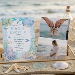 Modern Aesthetic Beach Baby Shower Invitation