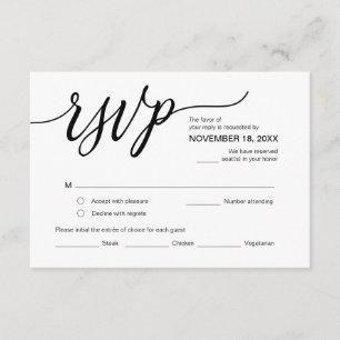 Modern Aesthetic, Birthday Party RSVP, Respond Enclosure Card