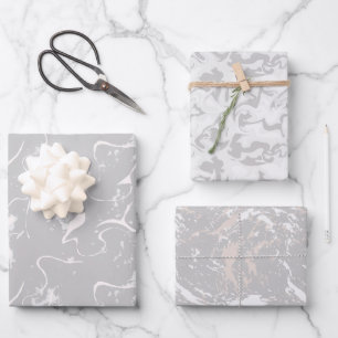 Modern Aesthetic Neutral Colour Marble Wrapping Paper Sheet