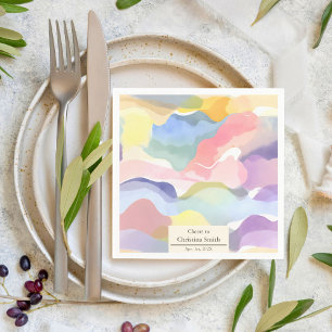 Modern Aesthetic Pastel Spring Retirement Party Napkin