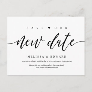 Modern Aesthetic, Save our new date, postponed Postcard