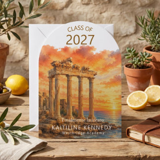 Modern Aesthetic Sun Classic Graduation Invitation