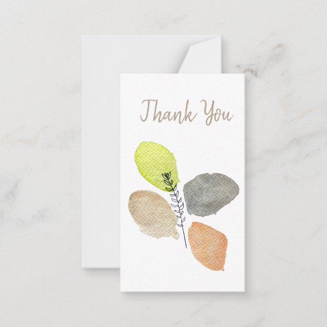 Modern Aesthetic watercolor leaf Card (Front)