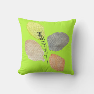 Modern Aesthetic watercolor leaf Cushion